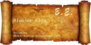 Biehler Ella névjegykártya